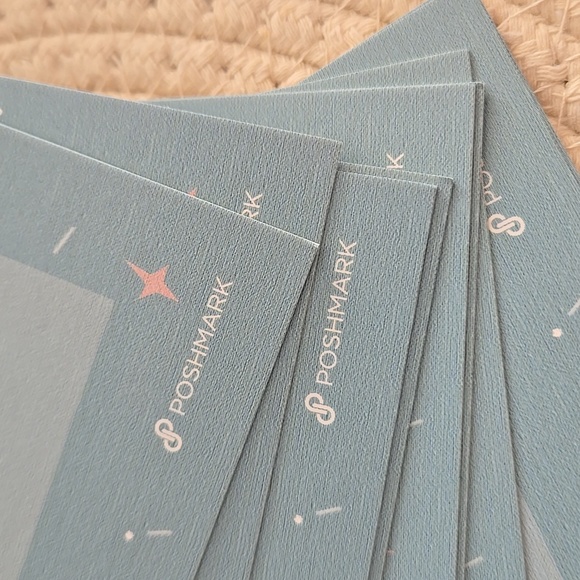 Poshmark 10 Swag Merch Blue Tone Thank You Cards Pink Accents Seller Reseller - Picture 3 of 10